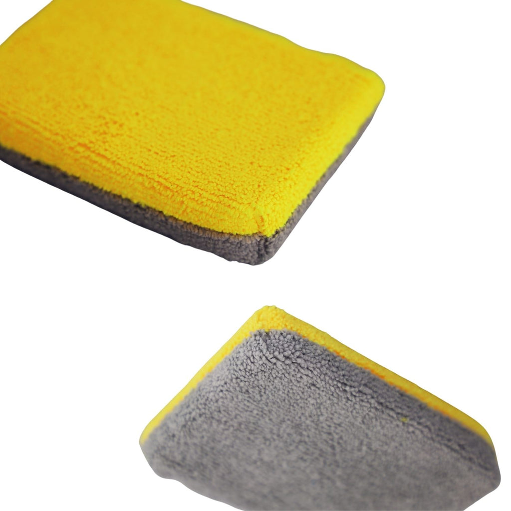 Microfiber Coating Applicator Sponge with Plastic Barrier close up