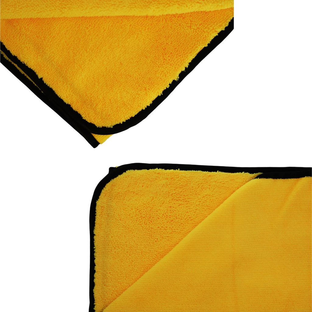 Gold/Black Plush Drying Towel 25x36 390GSM edges